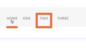 Menu DIVI cadre avec ligne dessous lors du passage de la souris